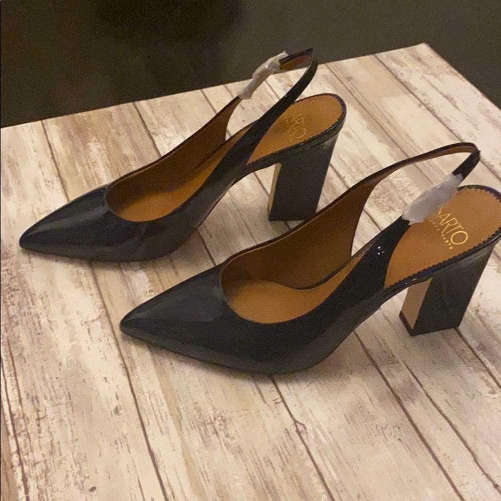 NEW franco sarto pointed toe navy slingback 8.5